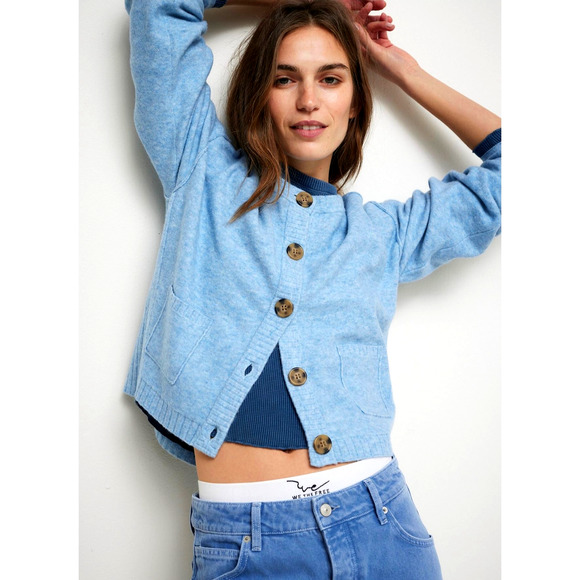 Free People Luna Cardigan Clouds Heather Size L - Picture 1 of 3